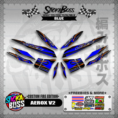 AEROX V2 DECALS ( CUSTOM FIRE EDITION )【WITH FREEBIES】
