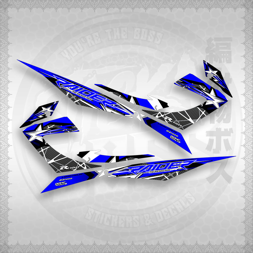 STICKER DECALS for RAIDER 150 REBORN CARB (RRCTHMATH04) By STICKABOSS (SOFIE LAMINATED WATERPROOF)