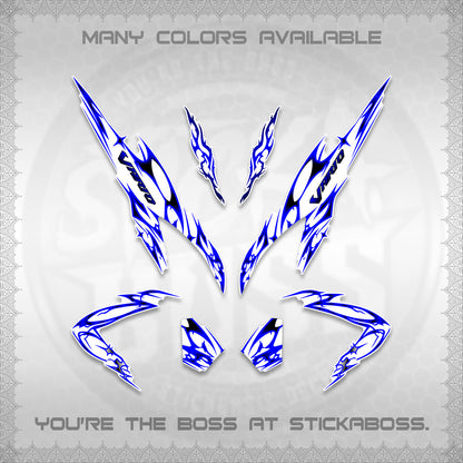 CLICK 125 V2 VARIO FOR WHITE DECALS (2026 TRIBAL LIGHTNING DESIGN) STICKER KITS BY STICKABOSS
