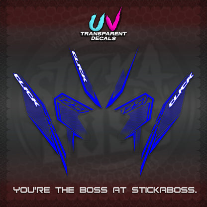 CLICK 125 V3 UV TRANSPARENT DECALS (2026 LINE UP DESIGN) STICKER KITS By STICKABOSS