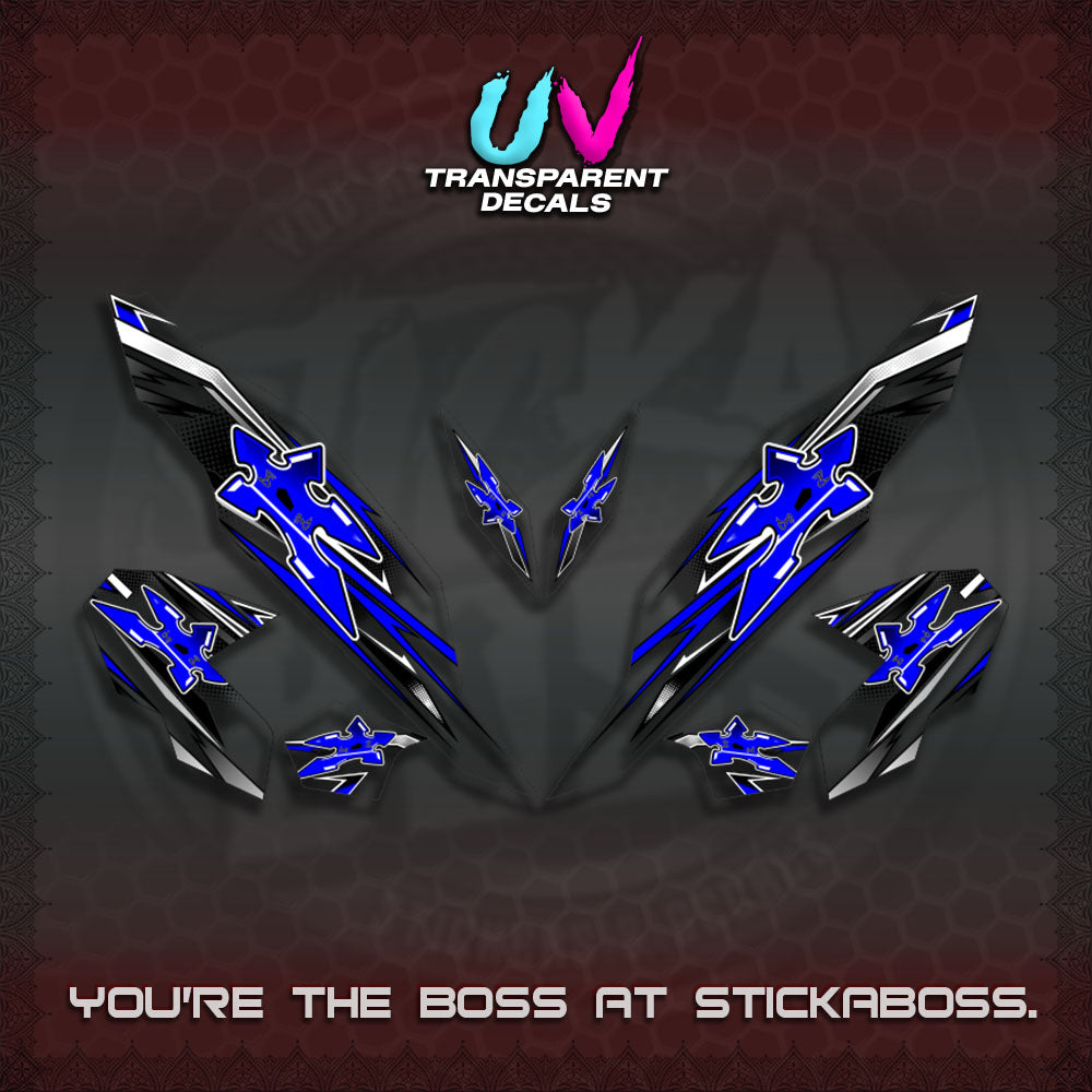 【PREMIUM UV PRINT】TRANSPARENT CLICK V3 DECALS (2026 STAR LED DESIGN) STICKER DECALS By STICKABOSS