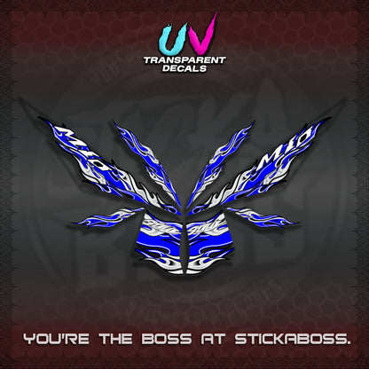 【PREMIUM UV PRINT】TRANSPARENT MIO 4  DECALS (FIRE CUSTOM 3 DESIGN)STICKER DECALS By STICKABOSS