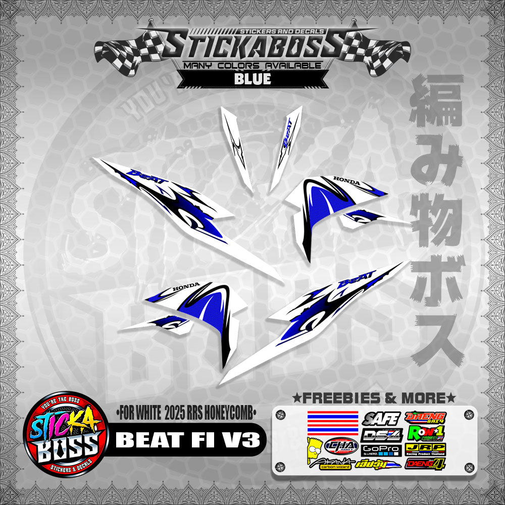 BEAT FI V3 INDO STICKER DECALS ( FOR WHITE  2025 RRS HONEYCOMB )【WITH FREEBIES】