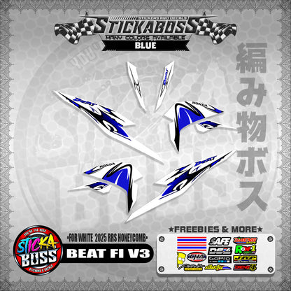 BEAT FI V3 INDO STICKER DECALS ( FOR WHITE  2025 RRS HONEYCOMB )【WITH FREEBIES】