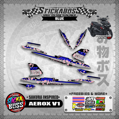 AEROX V1 STICKER DECALS ( SAKURA INSPIRED )【WITH FREEBIES】