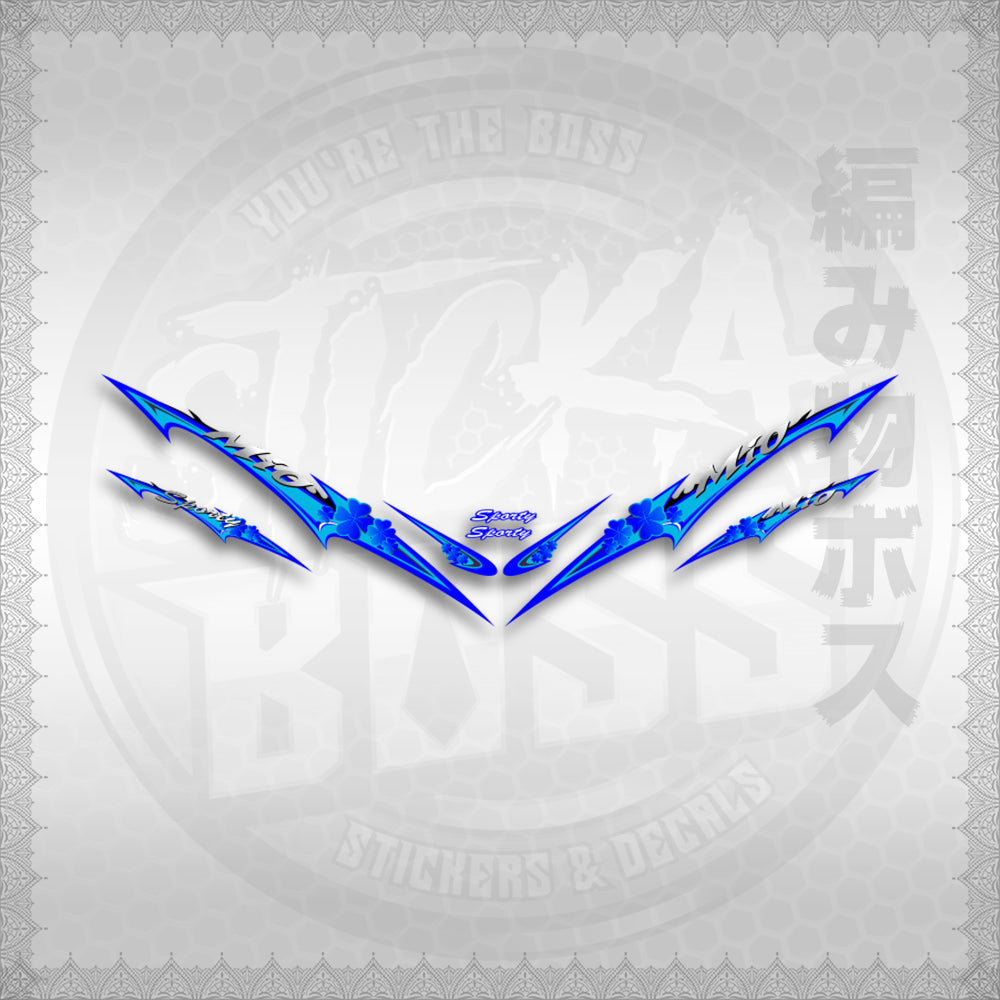 STICKER DECALS for MIO SPORT / MIO 1 (MSPSHEDCL) By STICKABOSS (SOFIE LAMINATED WATERPROOF)