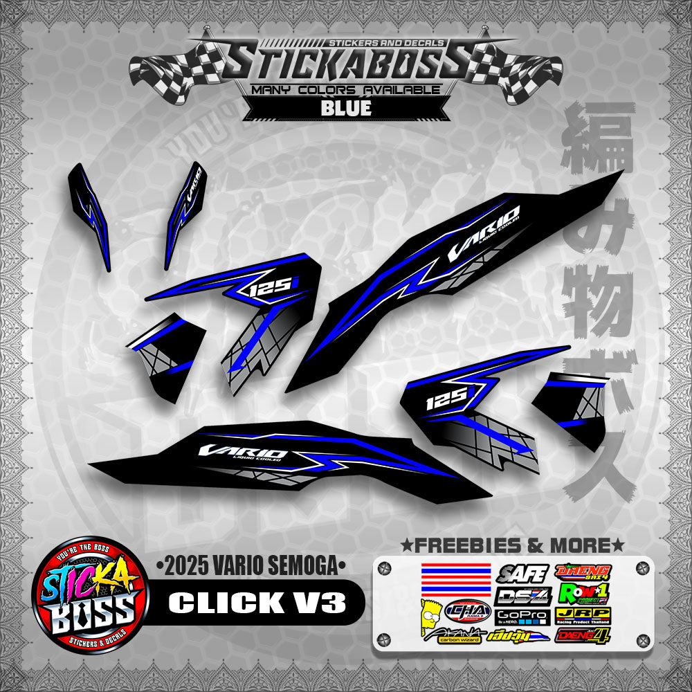 CLICK V3 INDO STICKER DECALS ( 2025 VARIO SEMOGA  )【WITH FREEBIES】