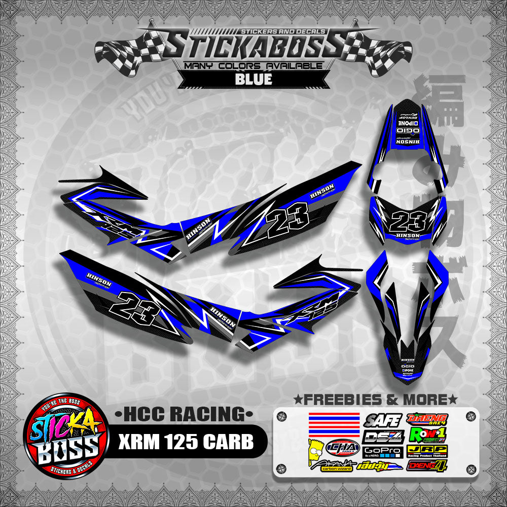 XRM 125 CARB STICKER FULL DECALS ( HCC RACING )【WITH FREEBIES】