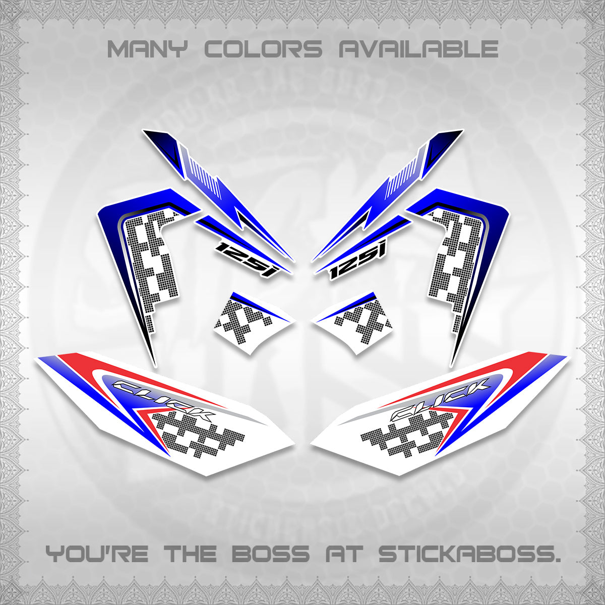 CLICK 125 V4 VIETNAM FOR WHITE DECALS (2026 TERBARU MOTIF DESIGN) STICKER KITS BY STICKABOSS