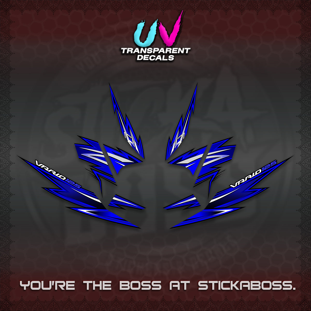 CLICK 125 V4 INDO VARIO UV TRANSPARENT DECALS (2026 VANDOREN STYLE) STICKER DECALS By STICKABOSS