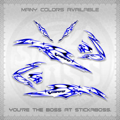 CLICK 125 V3 VARIO FOR WHITE DECALS (2026 TRIBAL LIGHTNING DESIGN) STICKER KITS BY STICKABOSS