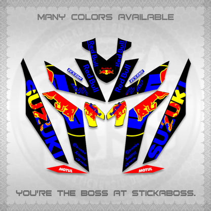 RAIDER 150 Fi DECALS (BULLREDS MOTIF)STICKER DECALS By STICKABOSS