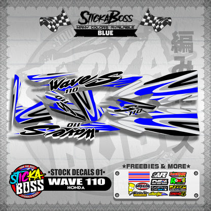HONDA WAVE 110 ( STOCK DECALS 01 )【WITH FREEBIES】