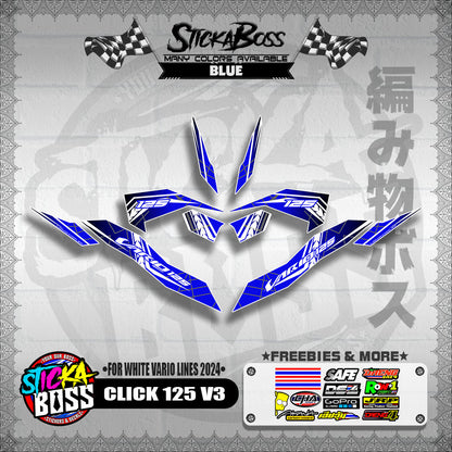 CLICK 125 V3 DECALS ( FOR WHITE VARIO LINES 2024 )【WITH FREEBIES】