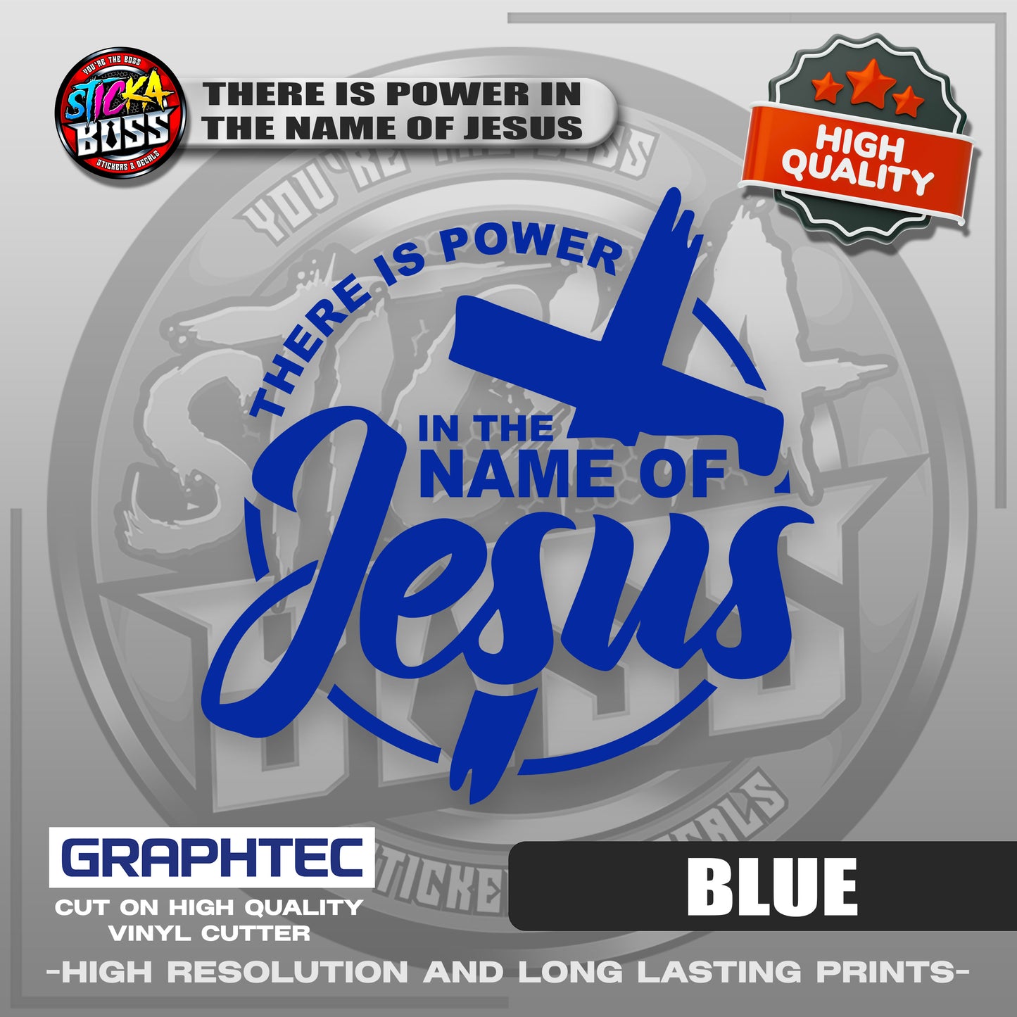 THERE IS POWER IN THE NAME OF JESUS | VINYL WATERPROOF CUT-OUT STICKER DECALS【Stickaboss】