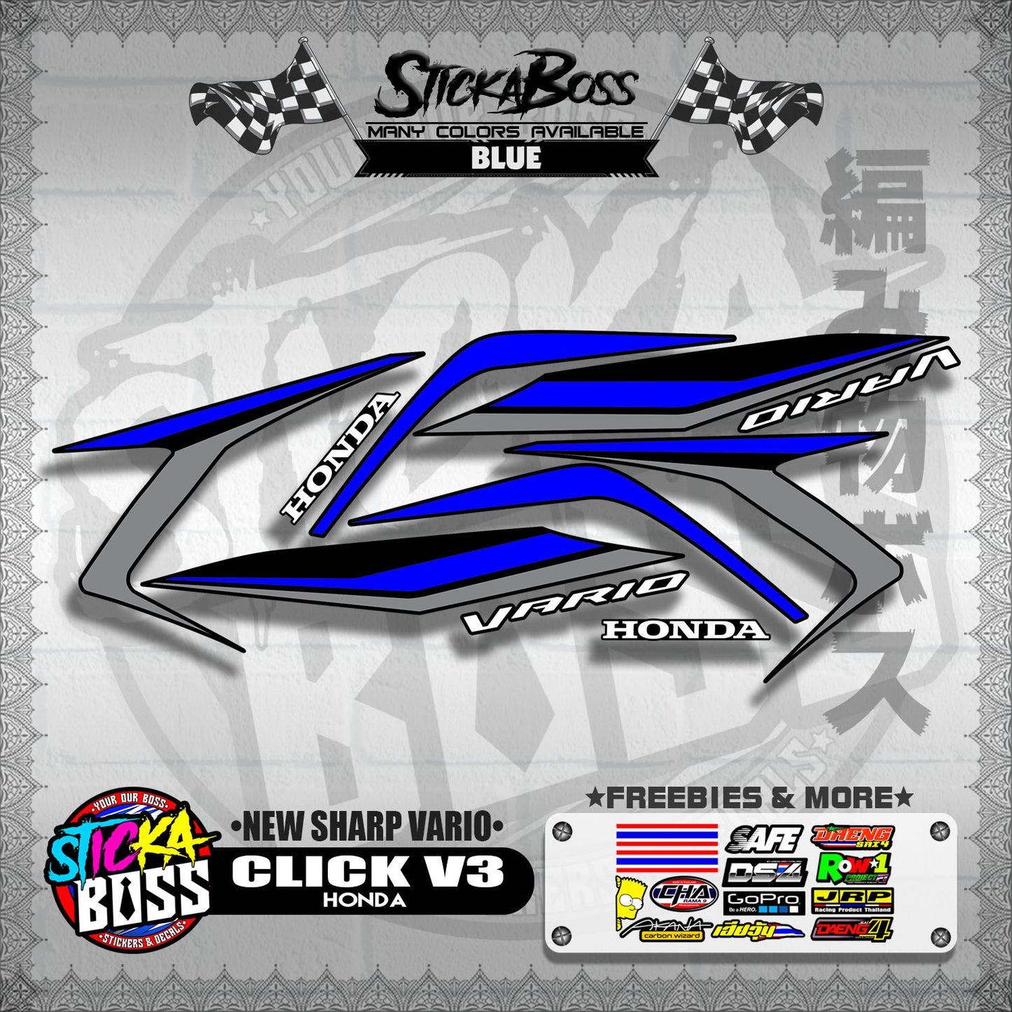 CLICK V3 DECALS ( NEW SHARP VARIO )【WITH FREEBIES】