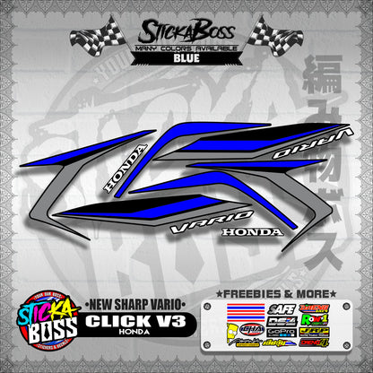CLICK V3 DECALS ( NEW SHARP VARIO )【WITH FREEBIES】