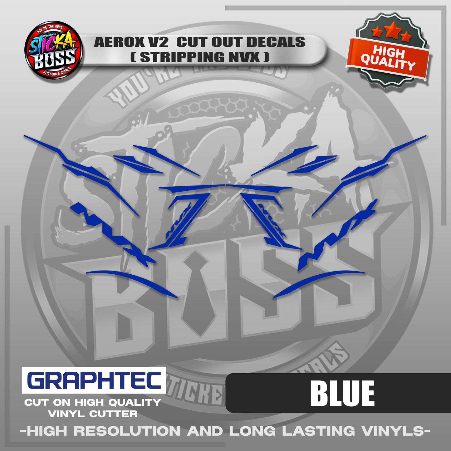 AEROX V2 CUT OUT DECALS ( STRIPPING NVX ) | VINYL WATERPROOF CUT-OUT STICKER DECALS