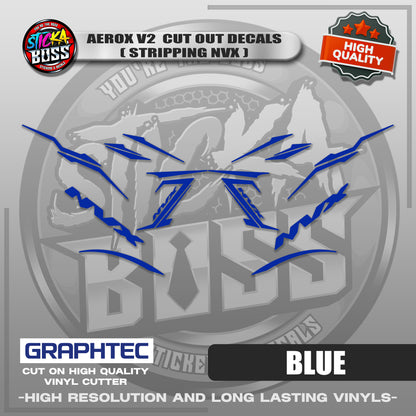 AEROX V2 CUT OUT DECALS ( STRIPPING NVX ) | VINYL WATERPROOF CUT-OUT STICKER DECALS