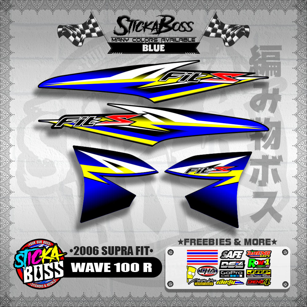WAVE 100 R STOCK DECALS ( 2006 SUPRA FIT )【WITH FREEBIES】