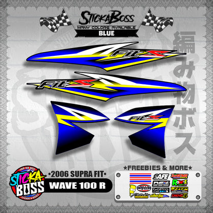 WAVE 100 R STOCK DECALS ( 2006 SUPRA FIT )【WITH FREEBIES】
