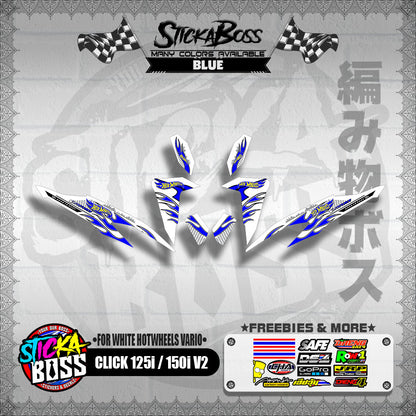 CLICK 125i / 150i V2 DECALS ( FOR WHITE HOTWHEELS VARIO )【WITH FREEBIES】