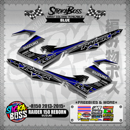 RAIDER 150 REBORN STOCK DECALS ( R150 2013 - 2015 )【WITH FREEBIES】