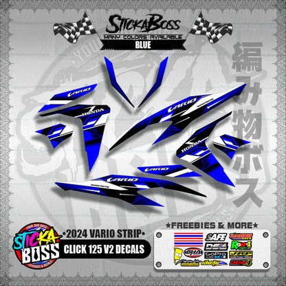 CLICK 125 V2 DECALS ( 2024 VARIO STRIP )【WITH FREEBIES】