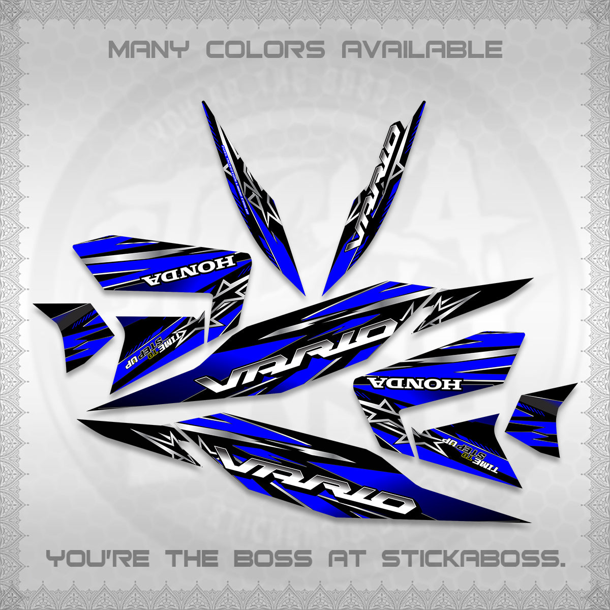 CLICK 125 V4 VARIO DECALS (2026 BLACK STAR DESIGN) STICKER DECALS By STICKABOSS
