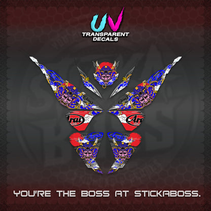 CLICK 125 V1 VARIO UV TRANSPARENT DECALS (2026 NEW SAMURAI MOTIF) STICKER KITS BY STICKABOSS