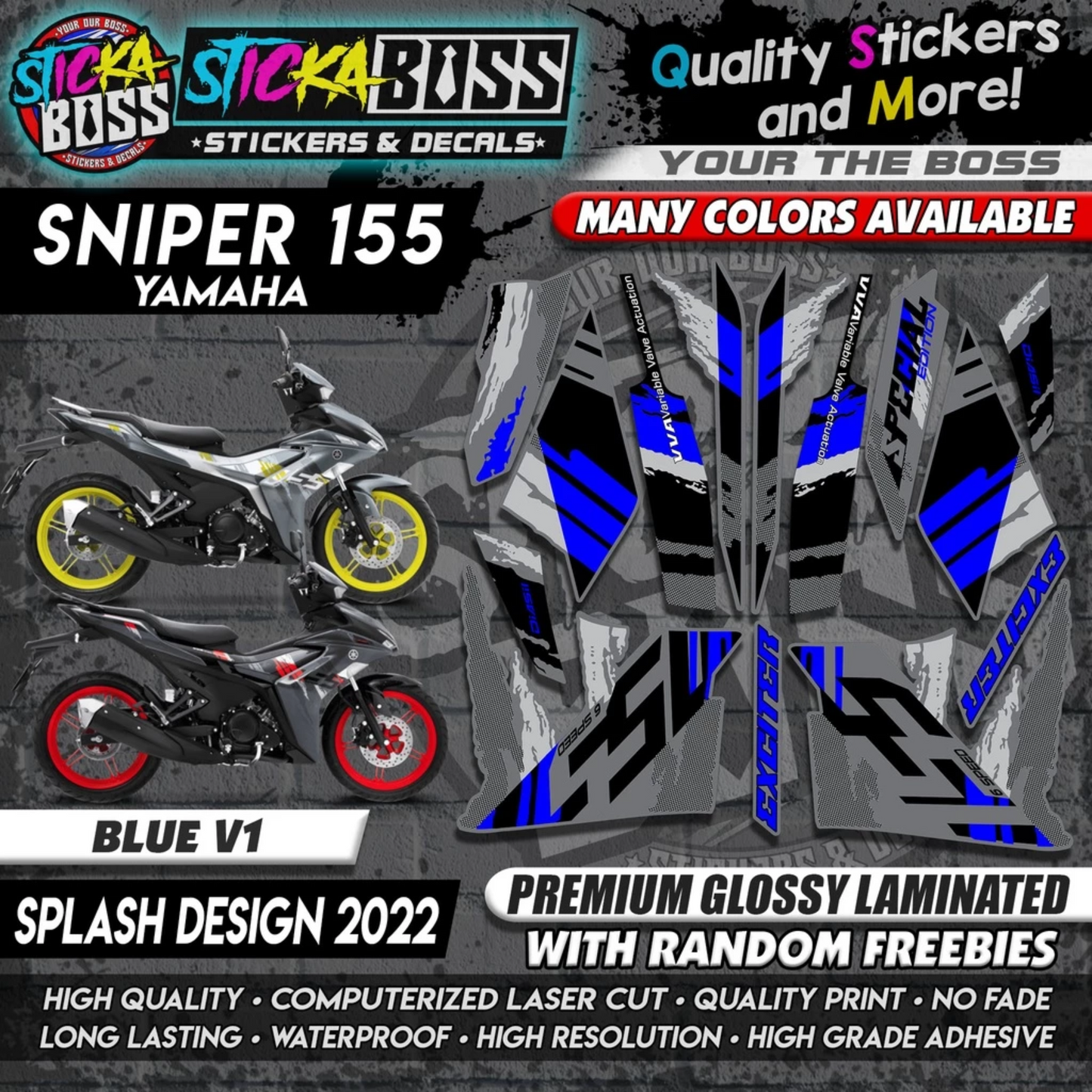 Sniper 155 NEW STOCK DECALS (SPLASH DESIGN 2022) MALAYSIAN CONCEPT【WITH FREEBIES】