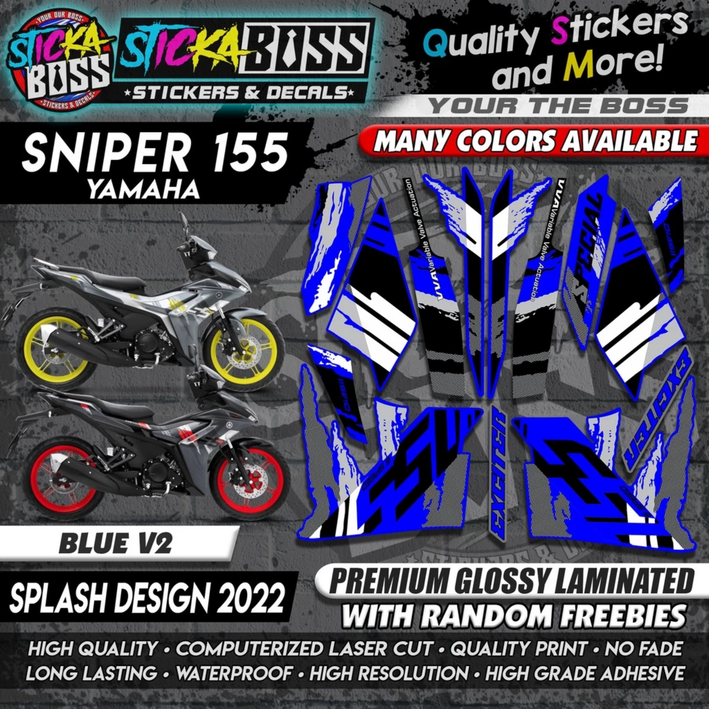 Sniper 155 NEW STOCK DECALS (SPLASH DESIGN 2022) MALAYSIAN CONCEPT【WITH FREEBIES】