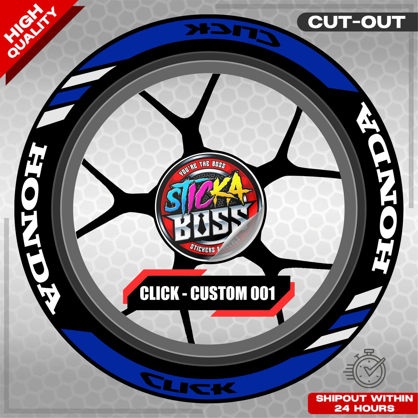 CLICK 125  150 160 MAGS STICKER SET  ( 2 MAGS ) - CUSTOM 001 | VINYL WATERPROOF CUT-OUT DECALS