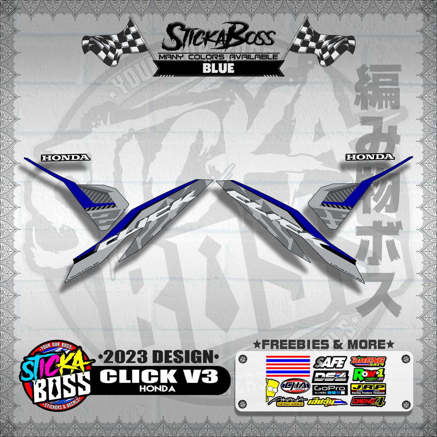 CLICK V3 DECALS ( 2023 DESIGN )【WITH FREEBIES】