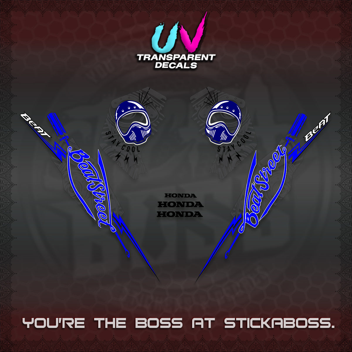 BEAT FI V2 UV TRANSPARENT DECALS (2026 BEATSTREET DESIGN) STICKER KITS BY STICKABOSS