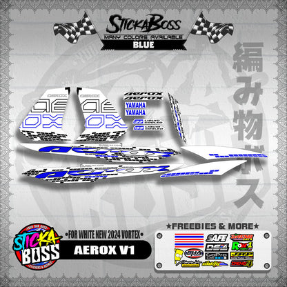 AEROX 155 V1 DECALS ( FOR WHITE NEW 2024 VORTEX )【WITH FREEBIES】