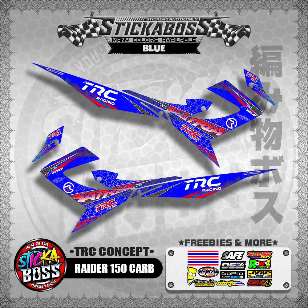 RAIDER 150 CARB STICKER DECALS ( TRC CONCEPT SATRIA )【WITH FREEBIES】