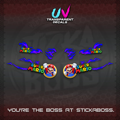 FAZZIO UV TRANSPARENT DECALS (FLAMES 02 SUPER-M MOTIF) STICKER KITS BY STICKABOSS