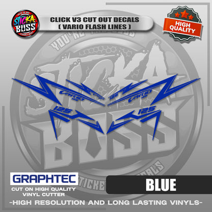 CLICK V3 CUT OUT DECALS ( VARIO FLASH LINES ) | VINYL WATERPROOF CUT-OUT STICKER DECALS