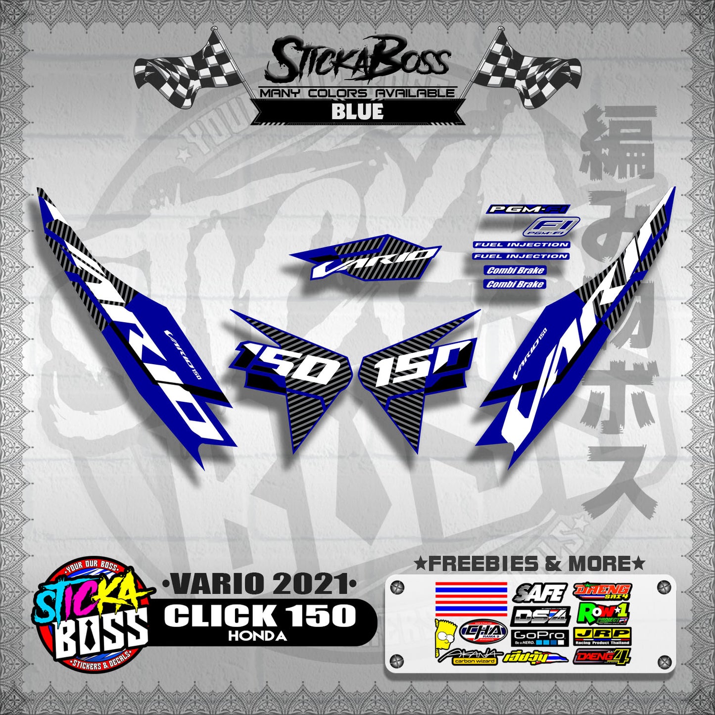 CLICK 150 V2 DECALS ( VARIO 2021 )【WITH FREEBIES】