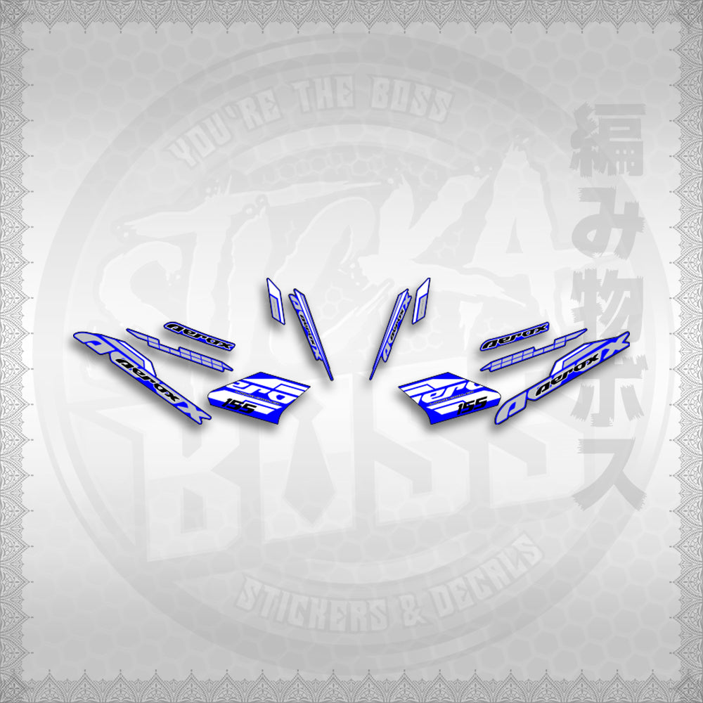 STICKER DECALS for AEROX 155 V1 THAI (AV1BLSI20) By STICKABOSS (SOFIE LAMINATED WATERPROOF)