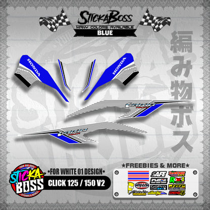 CLICK 125 / 150 V2 DECALS ( FOR WHITE 01 DESIGN )【WITH FREEBIES】