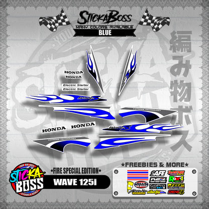 WAVE 125 S DECALS ( FIRE EDITION )【WITH FREEBIES】
