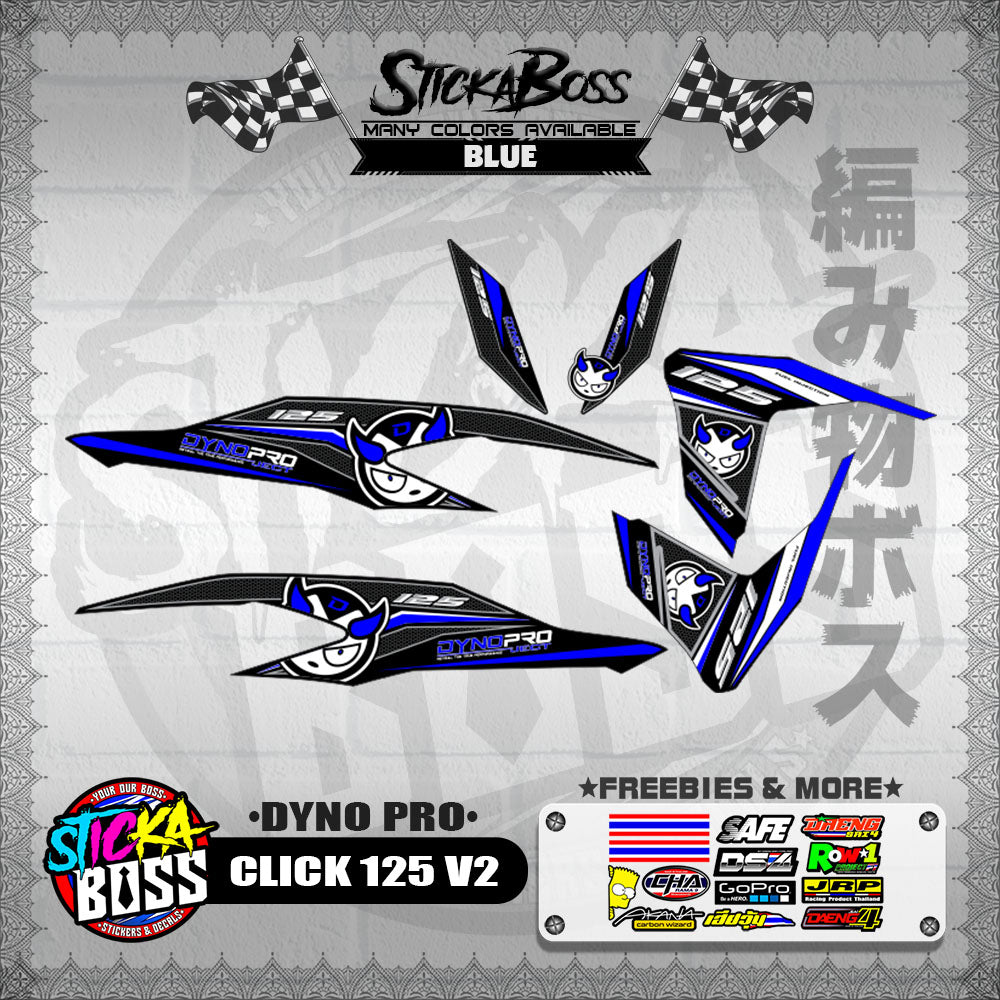 CLICK 125 V2 DECALS ( DYNO PRO )【WITH FREEBIES】