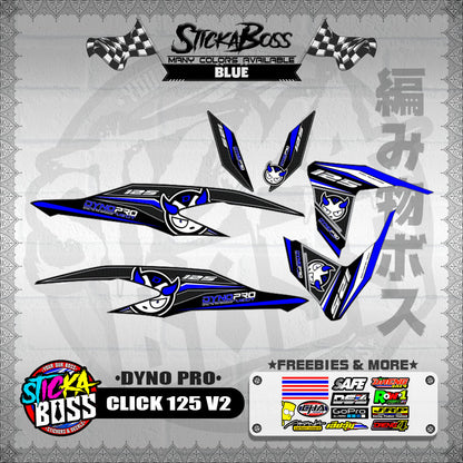 CLICK 125 V2 DECALS ( DYNO PRO )【WITH FREEBIES】