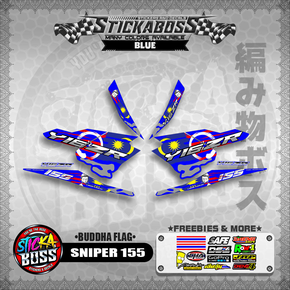 SNIPER 155 MALAYSIAN STICKER DECALS ( BUDDHA FLAG )【WITH FREEBIES】