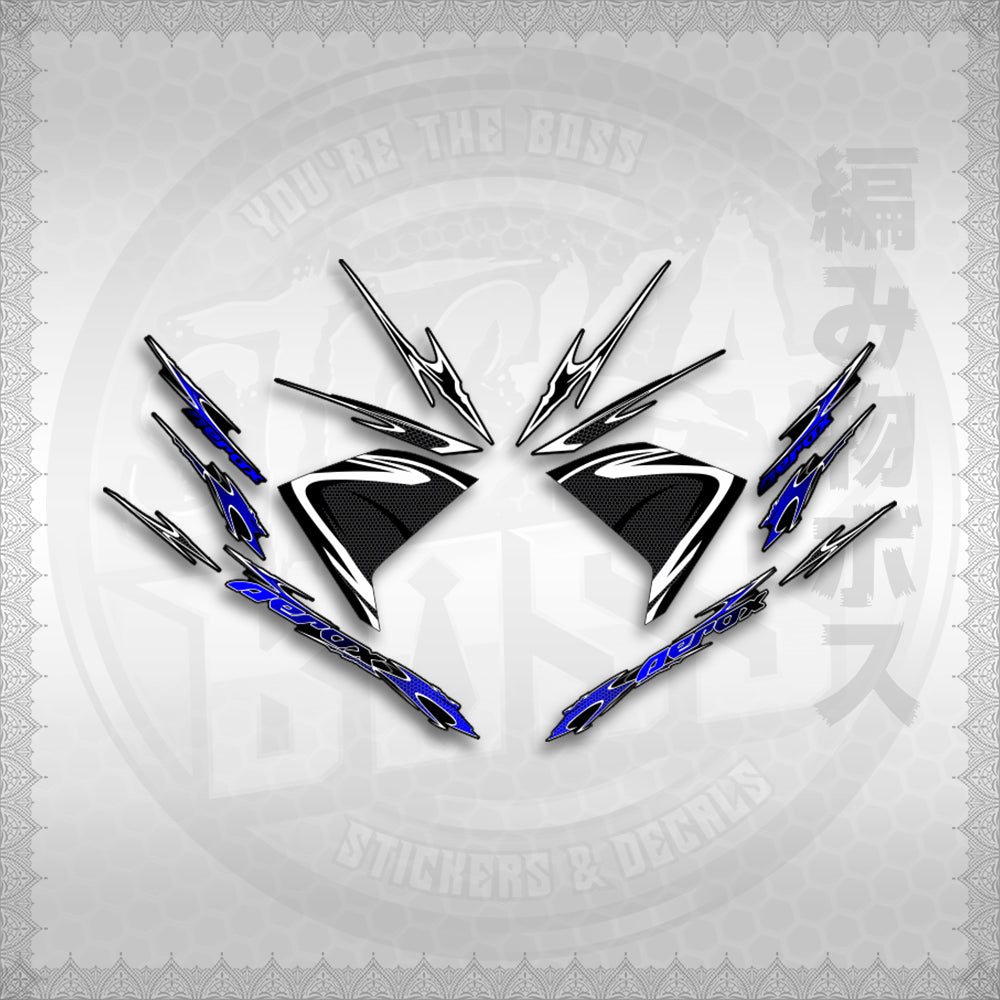 STICKER DECALS for AEROX 155 V1 (AV125LENEMOHO) By STICKABOSS (SOFIE LAMINATED WATERPROOF)