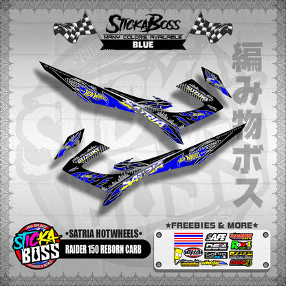 RAIDER 150 REBORN CARB DECALS ( SATRIA HOTWHEELS )【WITH FREEBIES】