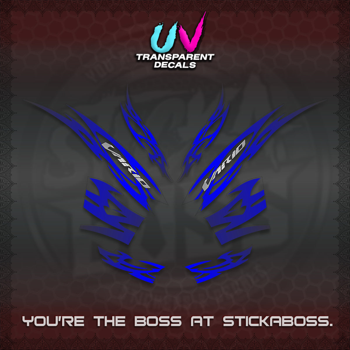 CLICK 125 V2 INDO STRIPING UV TRANSPARENT DECALS (2026 NUSANTARA MOTIF) STICKER DECALS By STICKABOSS