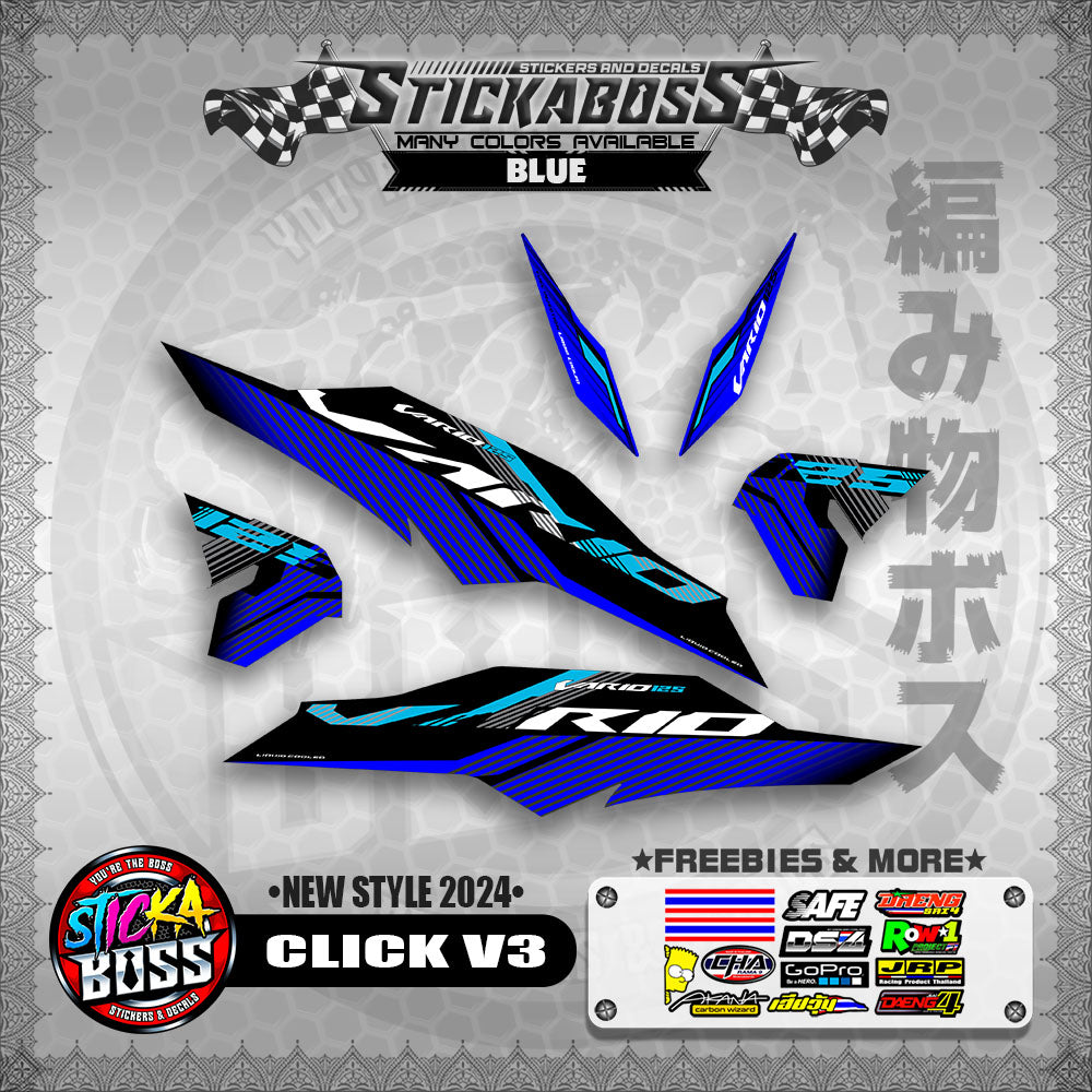 CLICK V3 MALAYSIAN CONCEPT STICKER DECALS ( NEW STYLE 2024 )【WITH FREEBIES】